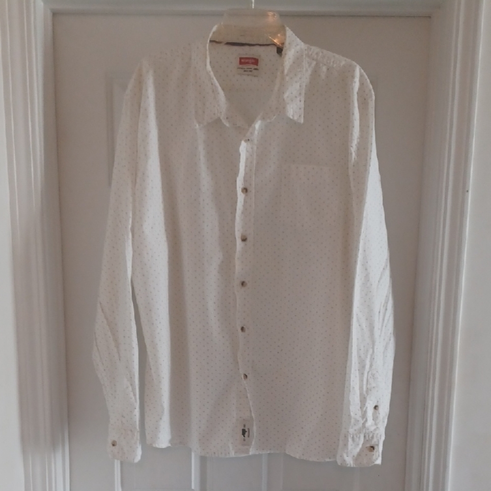 Wrangler White Long-Sleeve Button-Down Shirt,  3XL